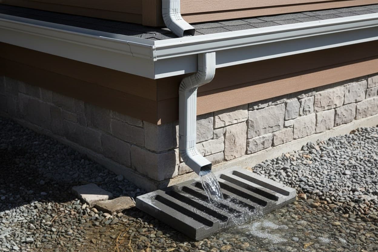 Crisp new seamless gutters on a Sterling Heights home